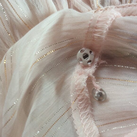 Rachel Zoe Sheer Metallic Floral Cottagecore Boho Festival Flowy Top Size Small* - Picture 3 of 3